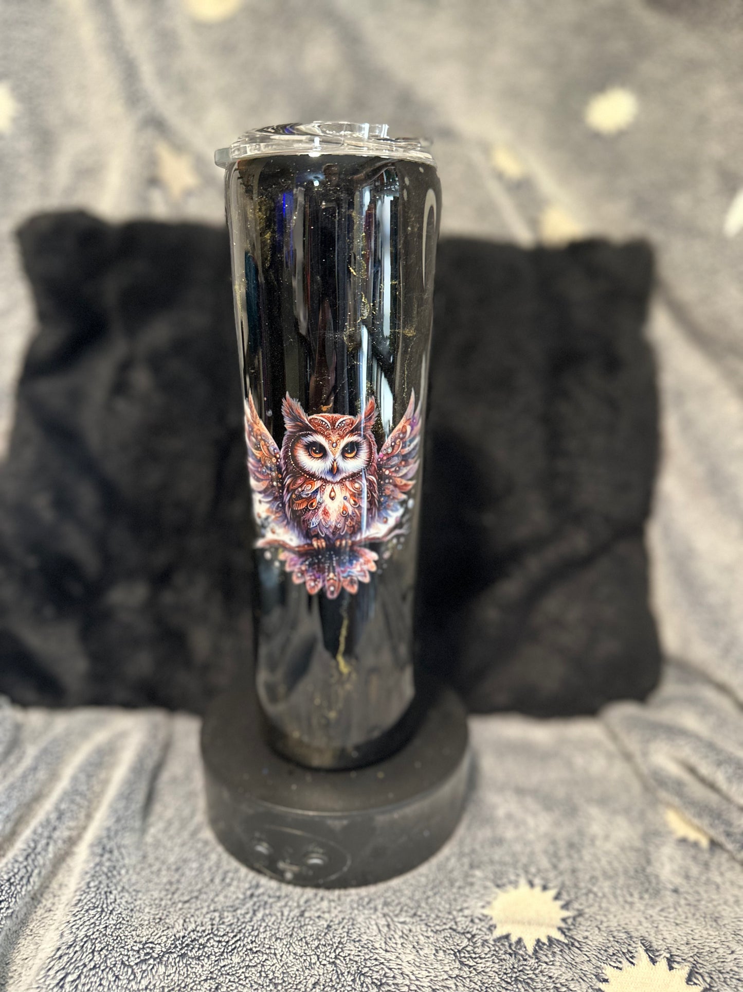 30oz Owl Black/Gold Marble