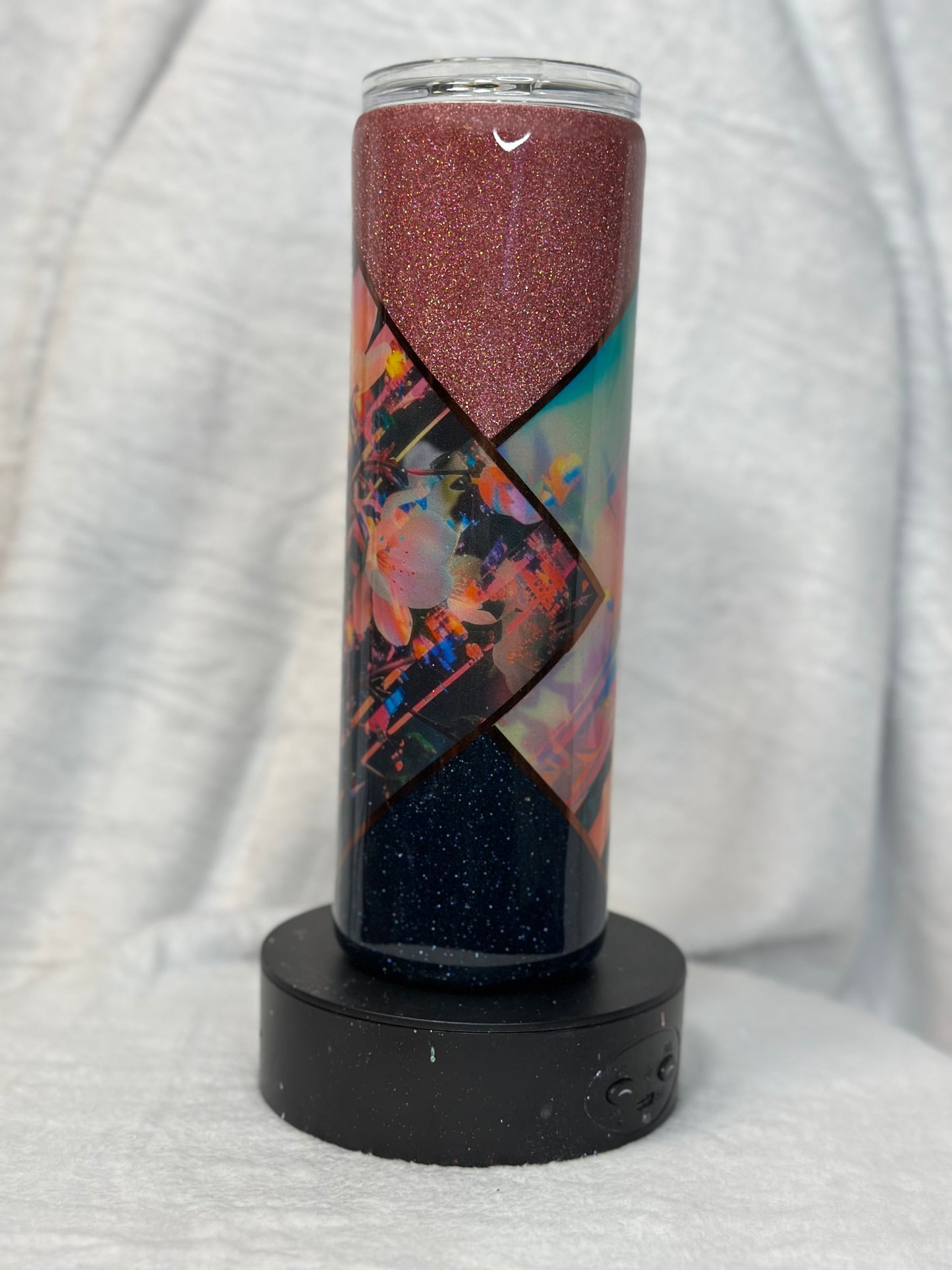 30oz Elegant Flower Glitter Vinyl